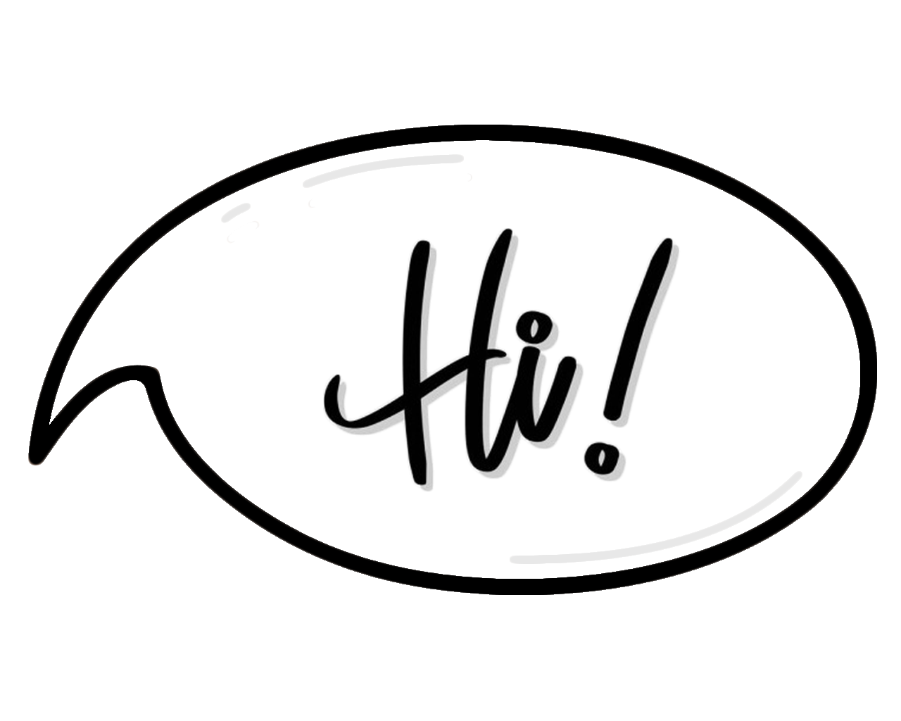 hi in a speech bubble